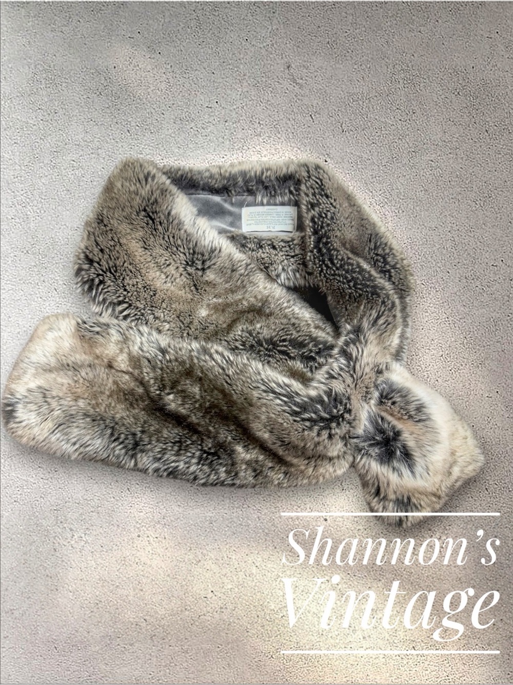 Restoration Hardware Luxe Faux Fur Keyhole Pull-Through Scarf